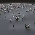 Large Crowd of People Standing and Gathering on Gray Open Surface Area