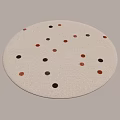 Cream Round Carpet 3d model