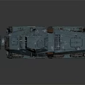 Armored Military Vehicle with Roof Rail Multiple Wheels Vintage Weathered Exterior Design