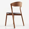 Modern Wooden Dining Chair With Gray Cushion And Stable Walnut Frame