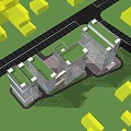Modern Office Building Complex With Green Roofs And Surrounding Urban Greenery