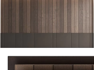 Dark Brown Wooden Wall Paneling With Vertical Planks And Textured Surface 3d model