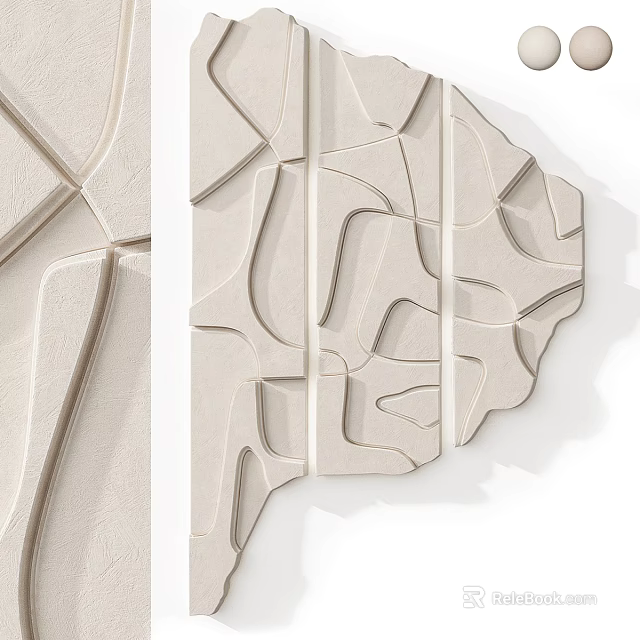 Modern 3D Textured Wall Decor With Abstract Geometric Patterns For Contemporary Interior Design 3d model