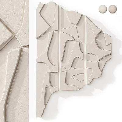 Modern 3D Textured Wall Decor With Abstract Geometric Patterns For Contemporary Interior Design 3d model