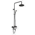 Black Modern Shower Head Set With Rainfall Top Sprayer And Handheld Wand