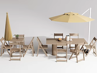 Nordic Outdoor Table and Chair Outdoor Table and Chair Combination Dining Table and Chair Leisure Chair 3d model