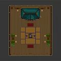 Traditional Asian Interior With Wooden Shoji Screens Tatami Mats And Wave Patterned Decor