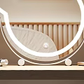 Bear Head Shaped LED Illuminated Mirror In Kids Bedroom With Crib And Stuffed Toy