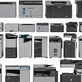 Various Office Appliances Models On Display Including Multifunctional Printers And Copiers 3d model