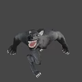 Fierce Wolf Like Game and Movie Character 3D Model with Sharp Fangs and Claws