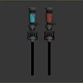 Professional Spray Guns Featuring Blue Red Nozzles Metal Components And Black Handles