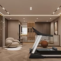 Modern Living and Dining Room Interior With Sofa Dining Table Artwork And Shelves
