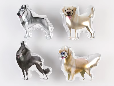 Colorful Inflatable Dog Models With Various Breeds Design For Decorative Use 3d model