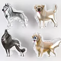 Colorful Inflatable Dog Models With Various Breeds Design For Decorative Use