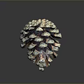 Pine Cone Shaped Dessert Pastry With Nutty Crust And Green Sugar Decorations