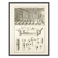 Vintage Workshop Hand Drawn Illustration With Workers And Tool Diagrams