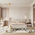 Cozy Kids Room Interior With Pink Bed Desk Toys Rug And Pendant Lights