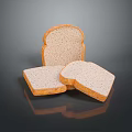 Fresh Sliced Bread Loaf With Crusty Edges On Reflective Black Surface