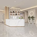 Modern Hair Salon Interior With World Map Wall Decor Arched Mirrors And White Salon Chairs