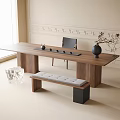 Modern Tea Table and Chair Combination Tea Table Stool Bench 3d model