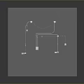 Gray Background Technical Schematic With White Lines And Square Blocks