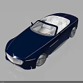 Luxury Navy Blue Convertible Car With White Interior Sleek Body Lines And Modern Wheels
