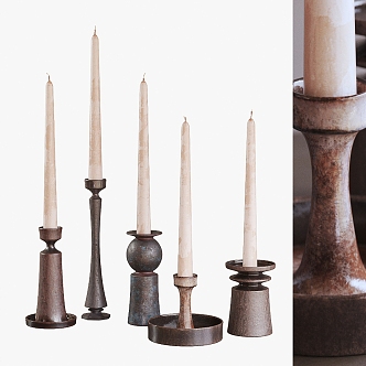 European-style Stone Candle Holder Ornaments 3d model