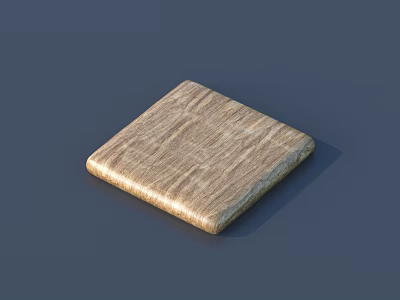 Natural Stone Wood Square Panel With Textured Surface And Decorative Design 3d model
