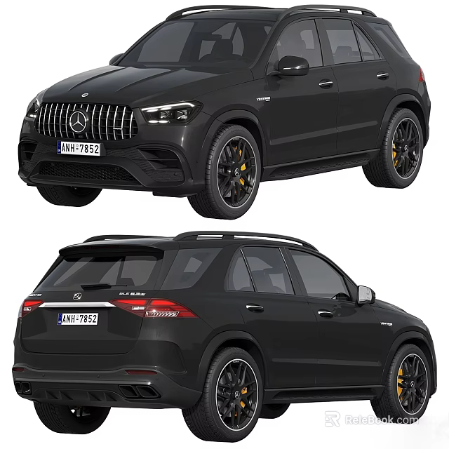 Black Mercedes AMG SUV With Sporty Alloy Wheels And Premium Exterior Design 3d model 