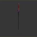 Fantasy Sword With Purple Hilt And Blue Flame Effects On Dark Background