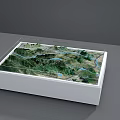 Commercial Topographic Model Display Equipment With Transparent Cover White Base And Mountain River Terrain