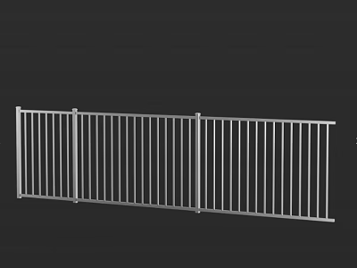 Metal Fence With Vertical Bars Modern Design For Outdoor Security And Decoration 3d model
