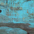 Cave Interior With Rock Formations Stalactites Hanging Plants And Stone Floor