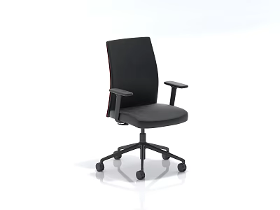 Black Office Chair With Mesh Back Armrests And Swivel Wheels Design 3d model