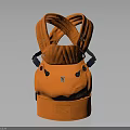 Orange Stylish Modern Backpack With Cross Straps And Adjustable Buckles Design 3d model