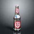 Metallic Beer Bottle With Red Logo And 500ml Label Design