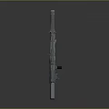 Modern Futuristic Rifle Weapon With Scope Gray Body And Orange Accents