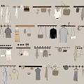 Modern Hanging Hook Clothes Bag Hat 3d model