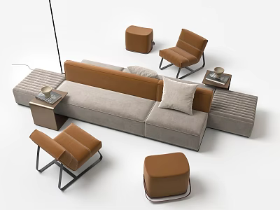 Modern Comfortable Public Chair With Ergonomic Design And Metal Frame For Urban Parks 3d model