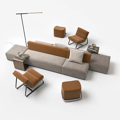 Modern Comfortable Public Chair With Ergonomic Design And Metal Frame For Urban Parks 3d model