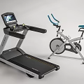 Modern Fitness Sports Equipment With Digital Display Treadmill And Ergonomic Exercise Bike