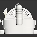 Modern White Laboratory Equipment With Blue Cylindrical Chamber And Reflective Surface