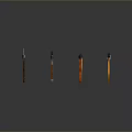 Various Axes With Colorful Handles And Diverse Designs Arranged On Dark Background