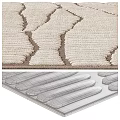 Modern Square Rug With Beige Woven Wave Texture And Minimalist Design
