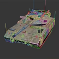 Military Armored Tank Vehicle With Desert Camouflage Turret Antenna And Tracks