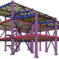Industrial Steel Structure Framework for Multi Layer Factory Building Construction 3d model