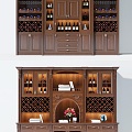 American solid wood wine cabinet custom wine cabinet dining side wine cabinet red wine cabinet 3d model