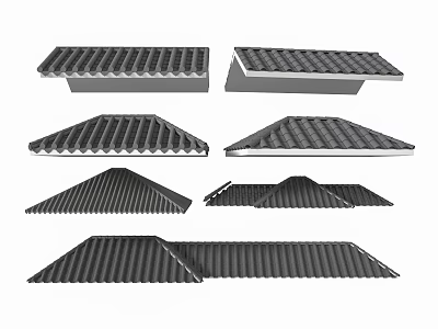 Various Types of Roof Components with Different Shapes and Structural Designs 3d model