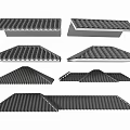 New Chinese Eaves Tile Eaves Combination 3d model