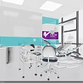 Modern Dental Clinic Interior With White Cabinets Green Wall And City View